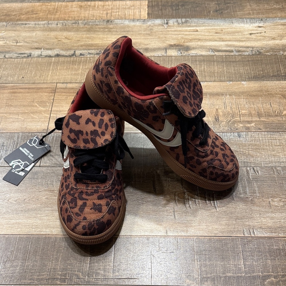 Steve Madden Leopard Print Sneakers with Black and Brown Accents